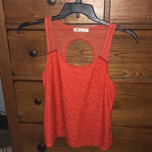 Orange Designed Tank with Gold Accents
